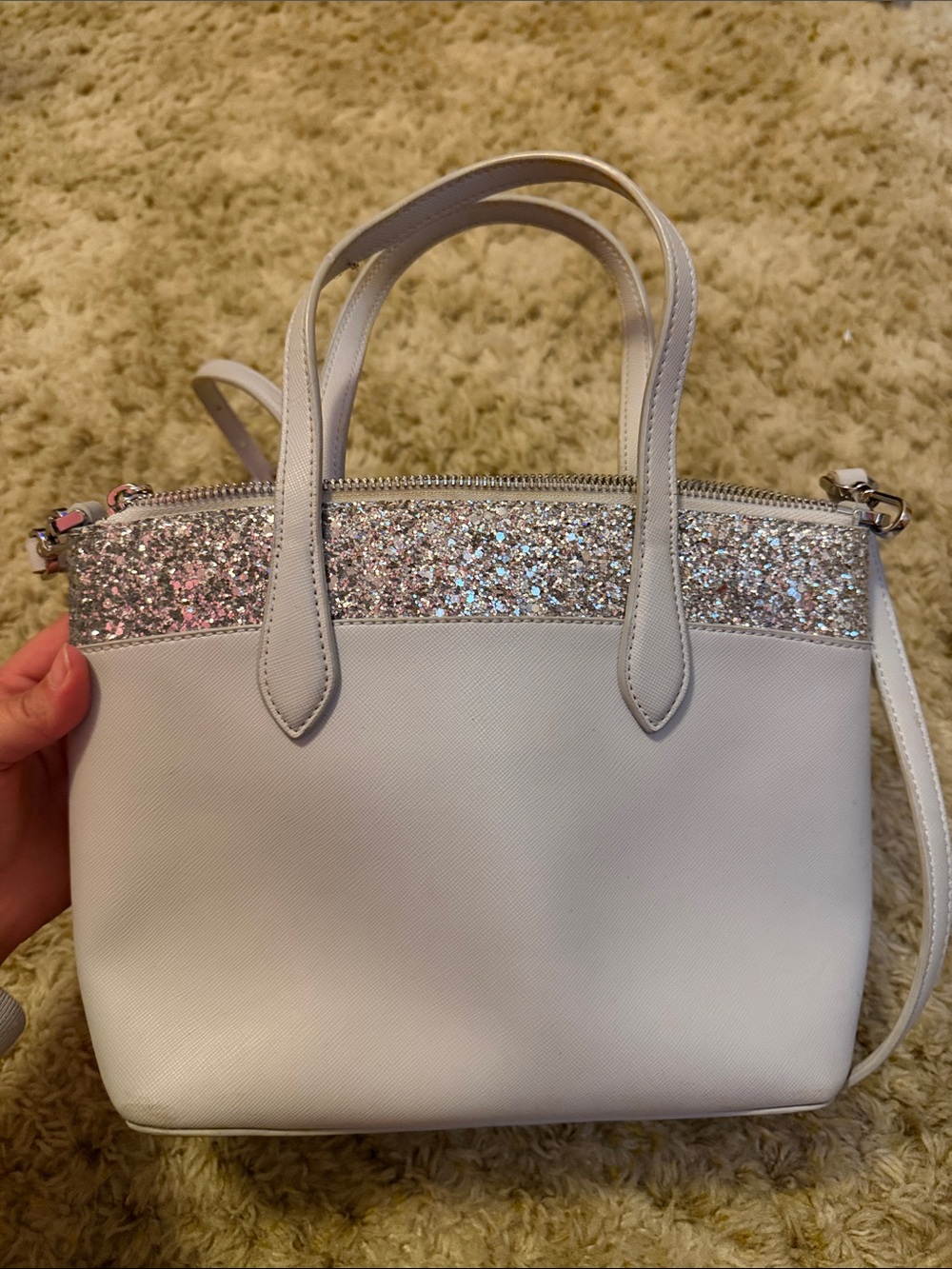 Kate Spade ♠️ Top-Handle Crossbody Bag with Glitter Accent - Picture 3 of 3
